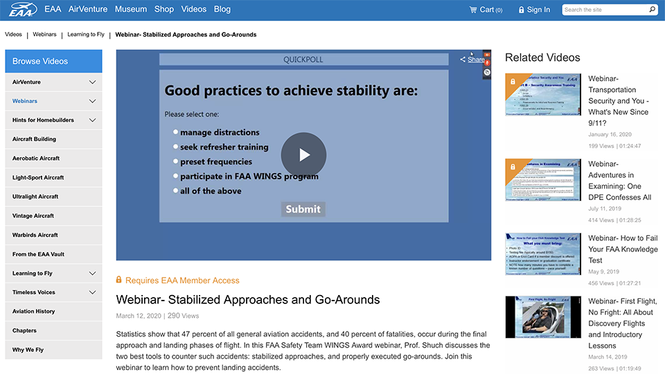 EAA Aviation Webinars Still Teaching and Connecting EAA